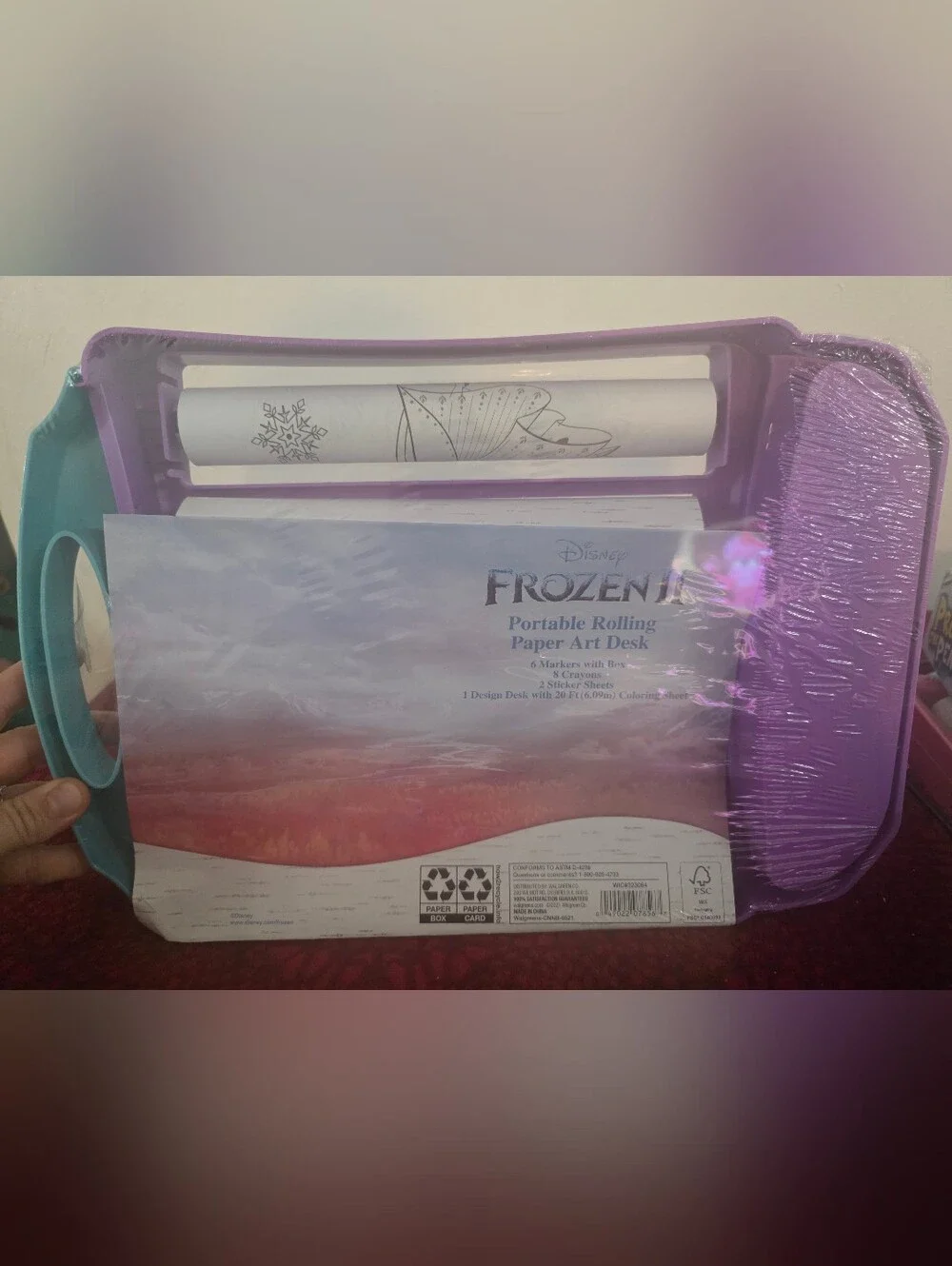 Disney Frozen II Rolling Art Desk in Purple and Teal